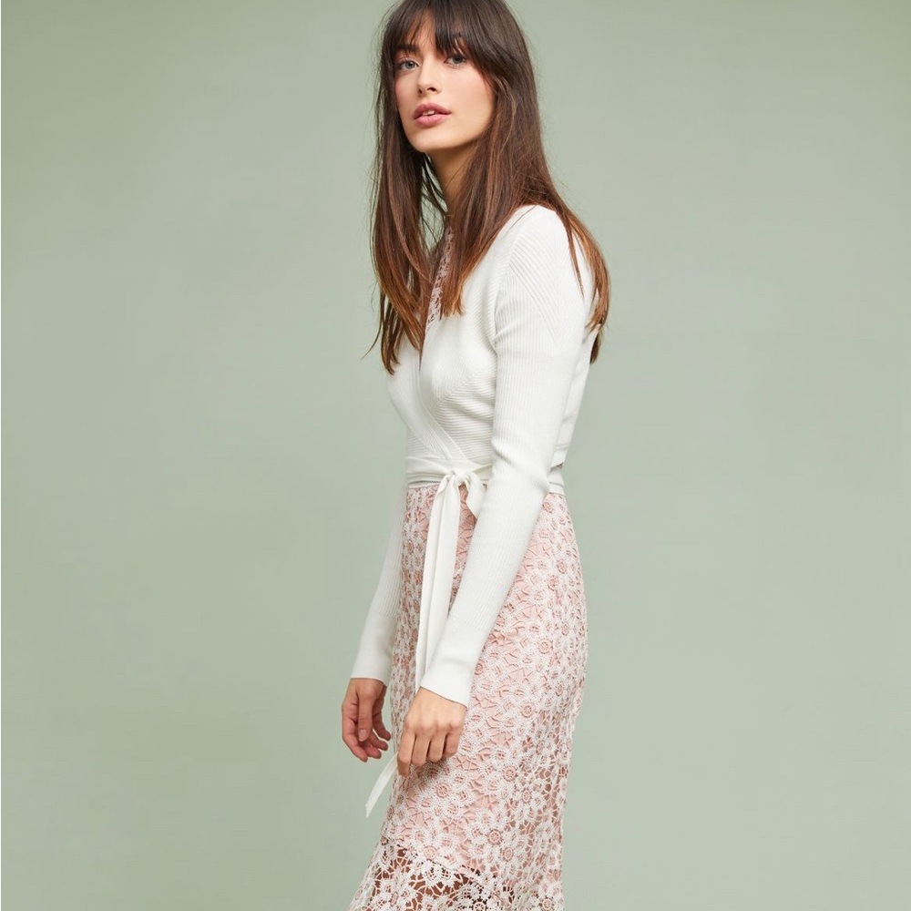 Anthropologie Moth Cropped Ballet Wrap Top